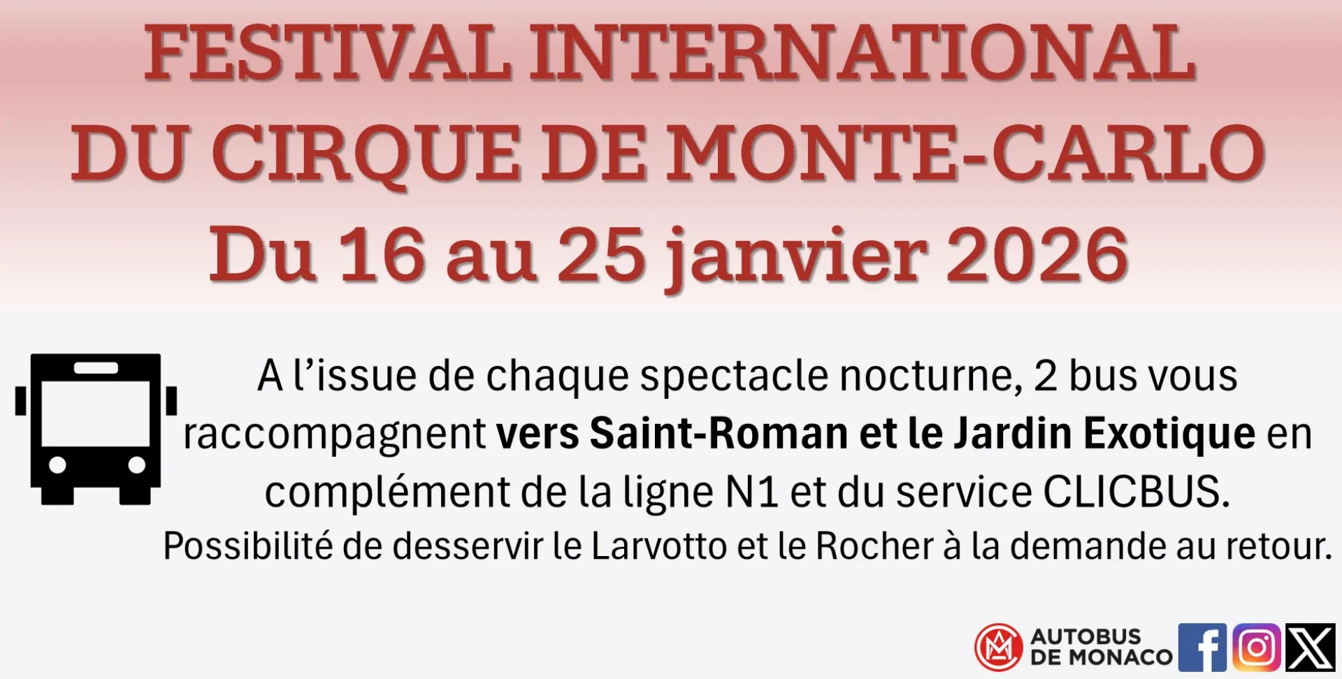 CIRQUE DE MONACO NAVETTE BUS