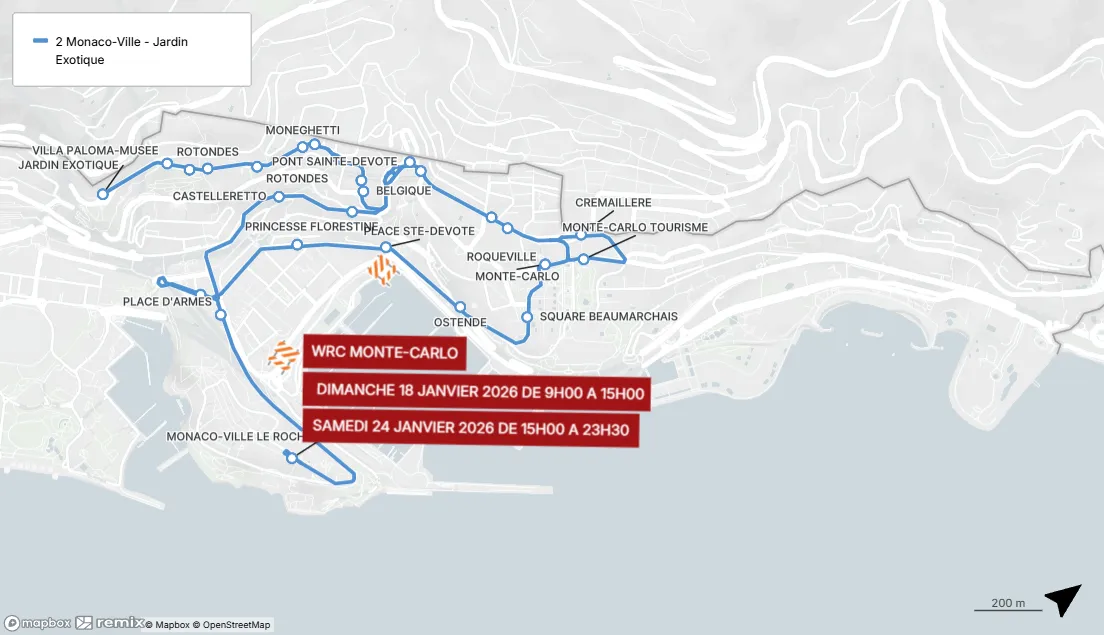 SUPER SPECIALE WRC MONTE-CARLO 2026 - DEVIATIONS BUS