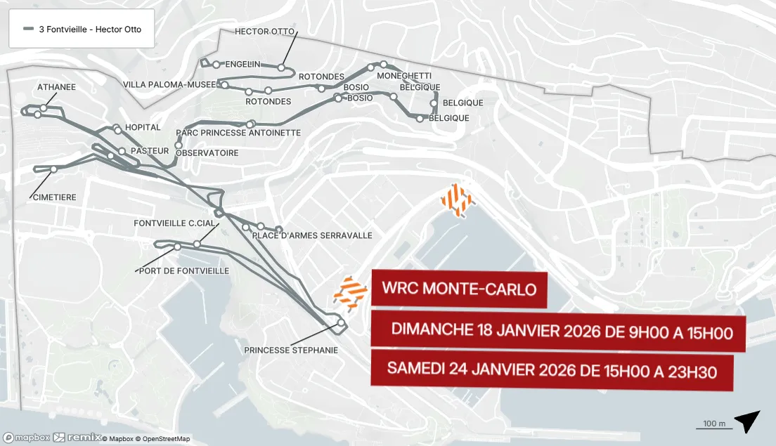 SUPER SPECIALE WRC MONTE-CARLO 2026 - DEVIATIONS BUS