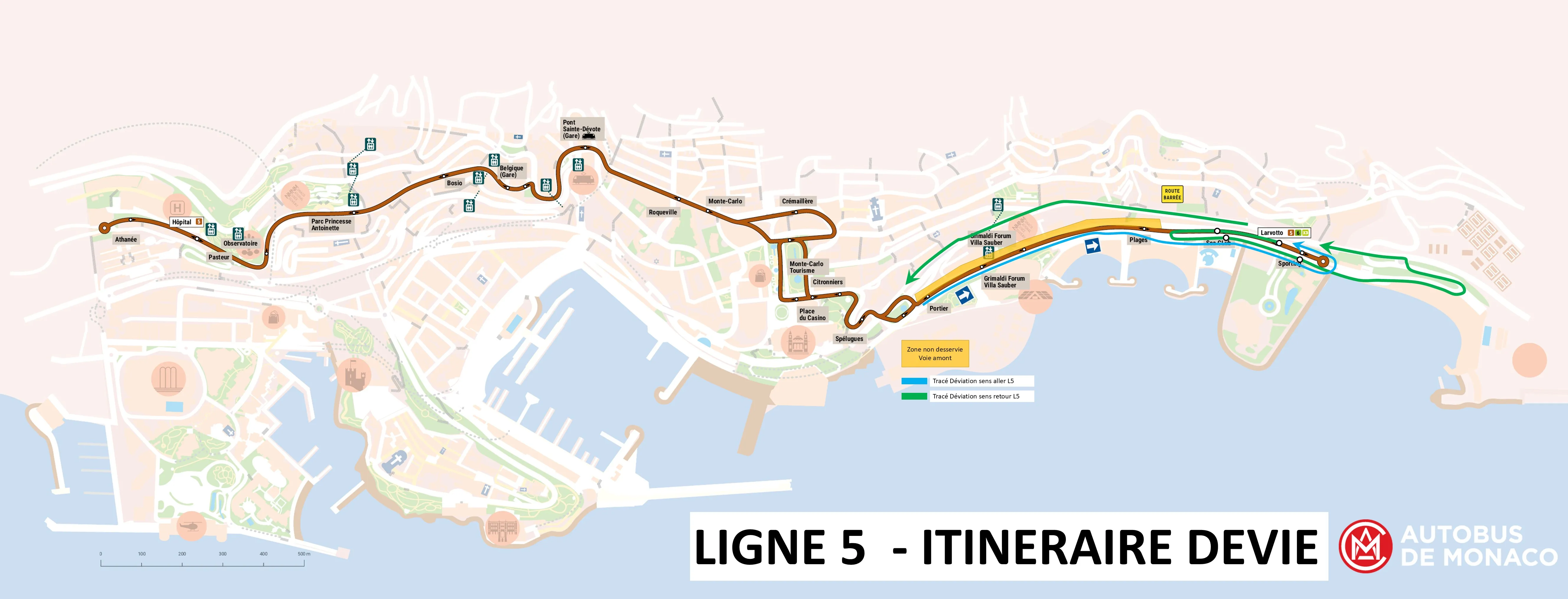 FERMETURE CIRCULATION BUS - AVENUE PRINCESSE GRACE SENS RETOUR