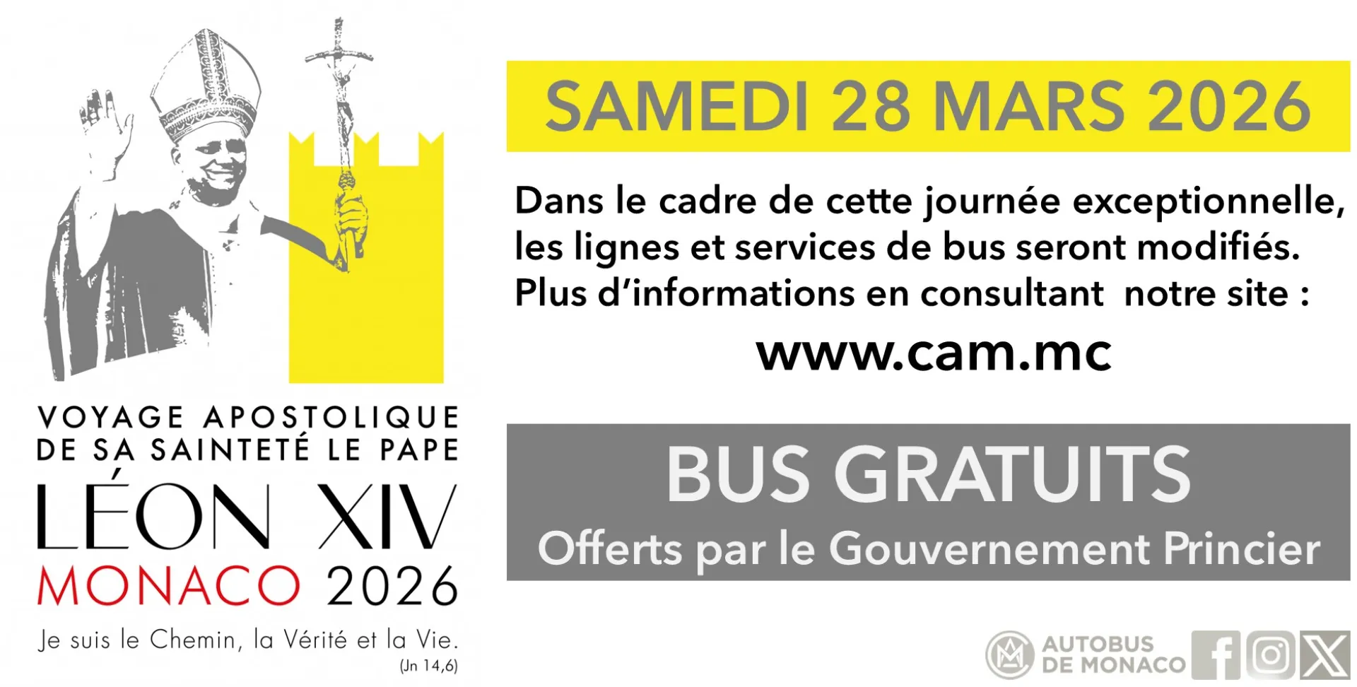 VISITE APOSTOLIQUE SAMEDI 28 MARS 2026