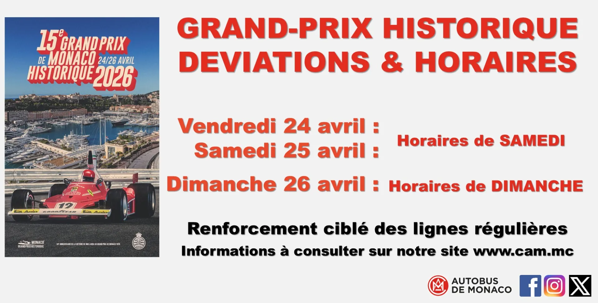 Les bus de la CAM pendant le Grand-Prix Historique