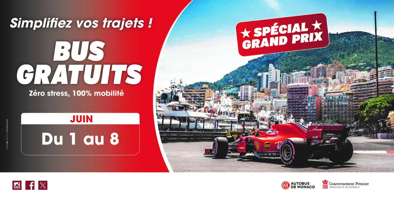 Gratuité des bus du 1er au 8 juin inclus - GRAND-PRIX F1 MONACO