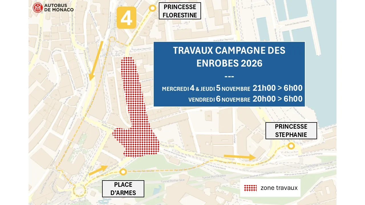 TRAVAUX MERCREDI 4, JEUDI 5 ET VENDREDI 6 NOVEMBRE 2026