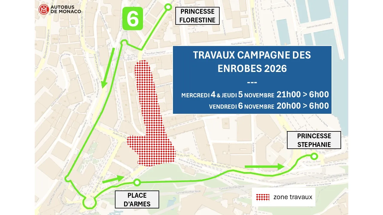 TRAVAUX MERCREDI 4, JEUDI 5 ET VENDREDI 6 NOVEMBRE 2026